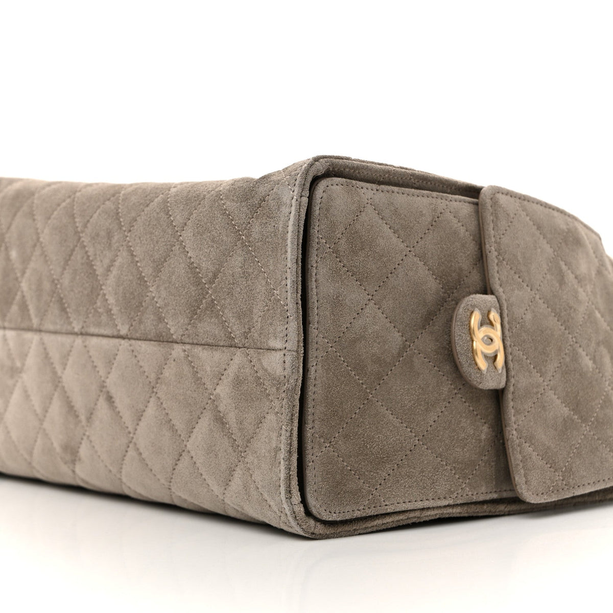 Suede Quilted Medium Chanel 25 Handbag Grey
