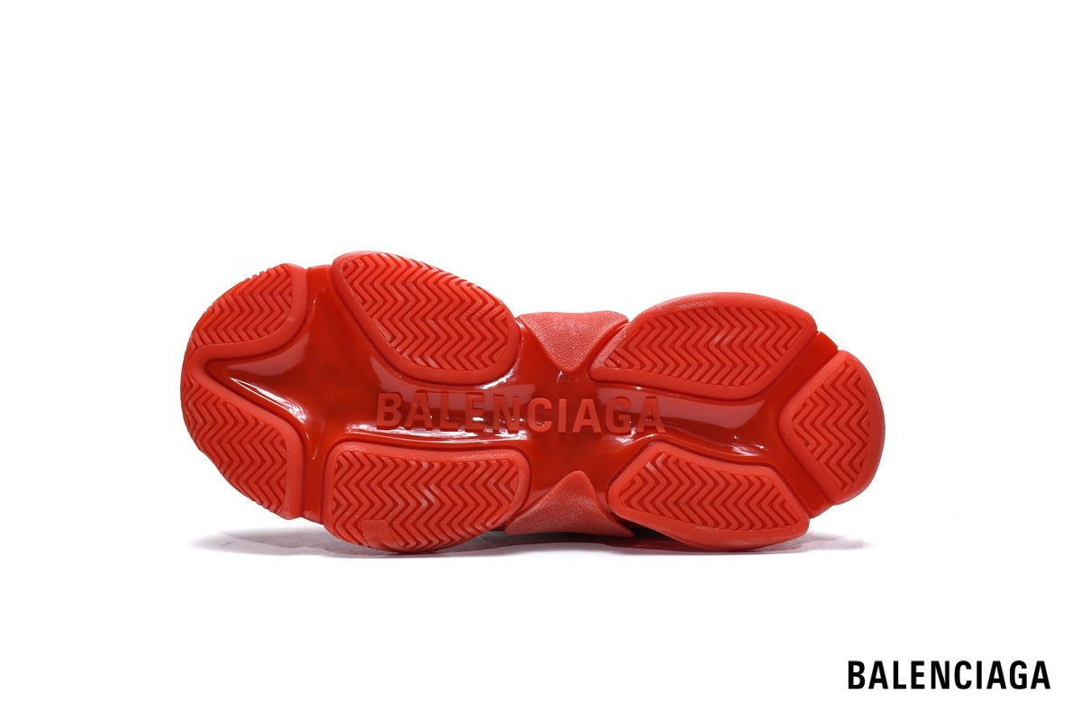 Balenciaga Triple S men's shoes women sneakers ¨C Red & Clear Sole