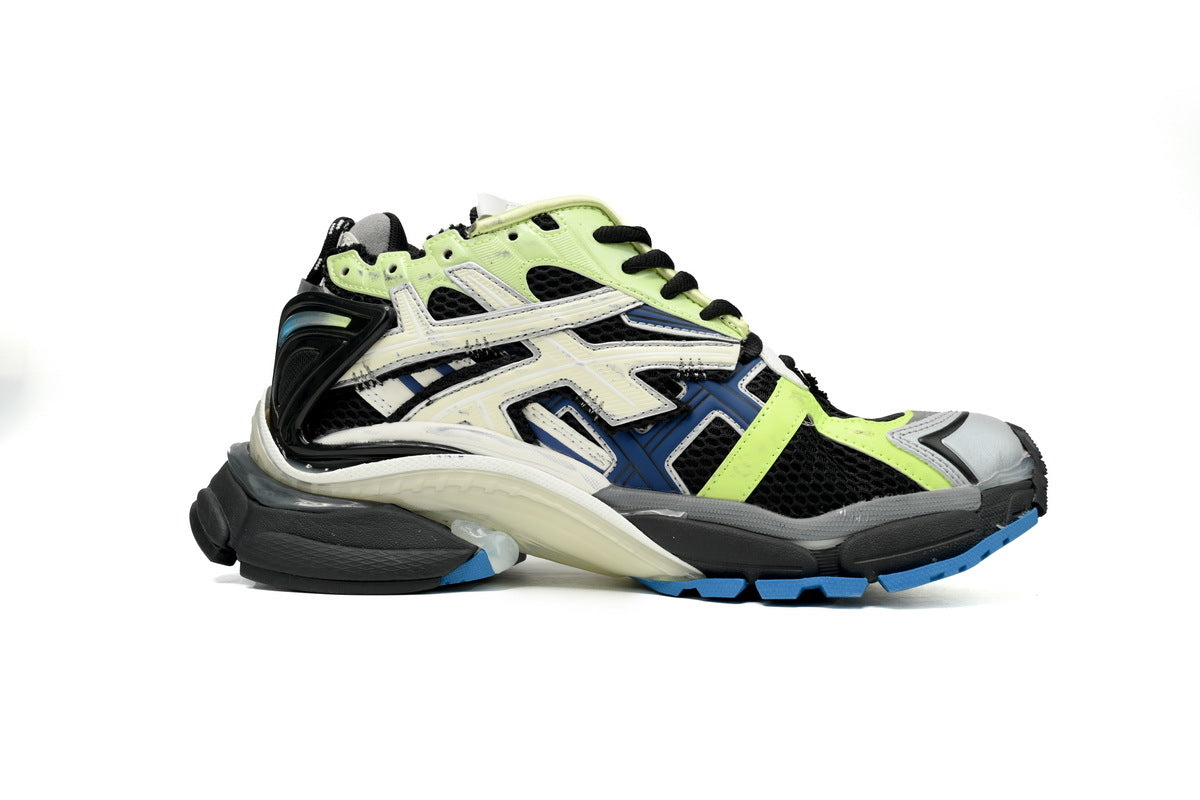 Balenciaga men's shoes Track Runner Sneaker ¨C Distressed Low-Top  balenciaga runners Blue-yellow