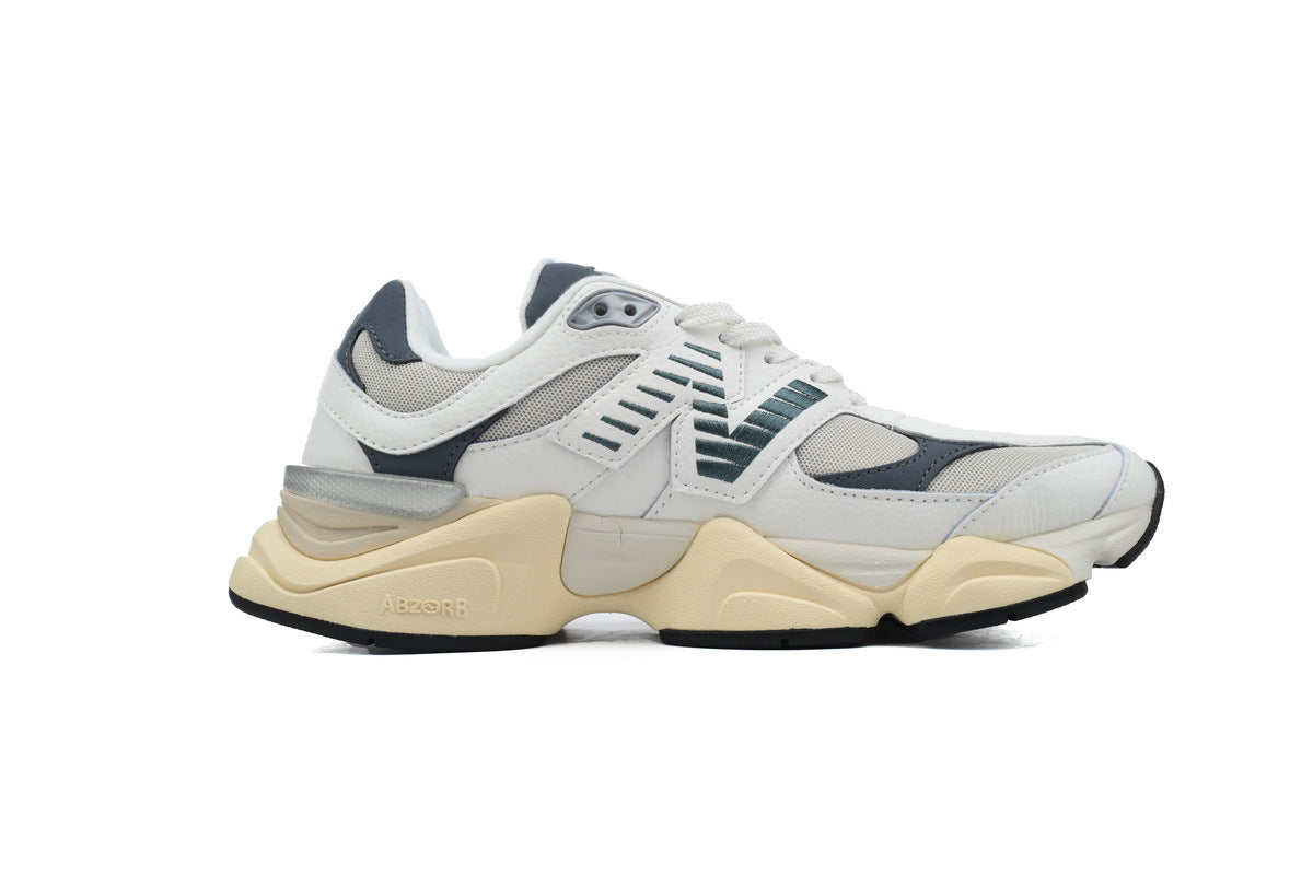 New Balance 9060 Women's & Men's White Teal Cream Chunky Retro Sneakers