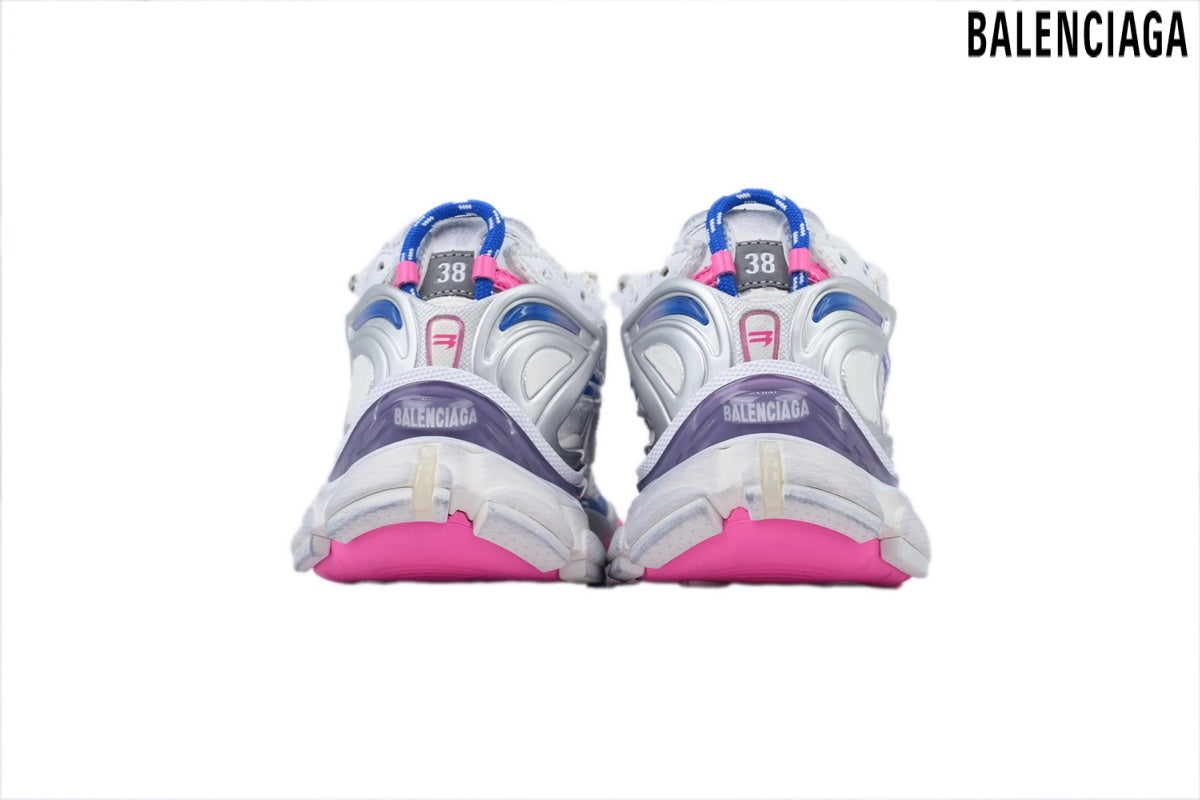 Balenciaga Runner men's shoes  women sneakers ¨C White, Pink & Purple