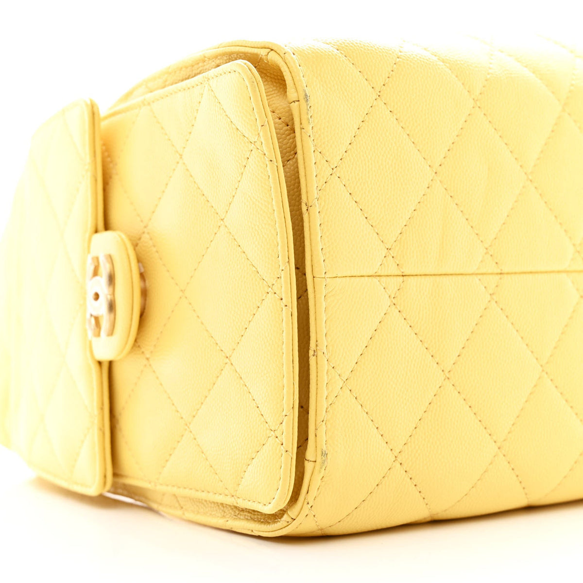 Caviar Quilted Small Chanel 25 Handbag Light Yellow