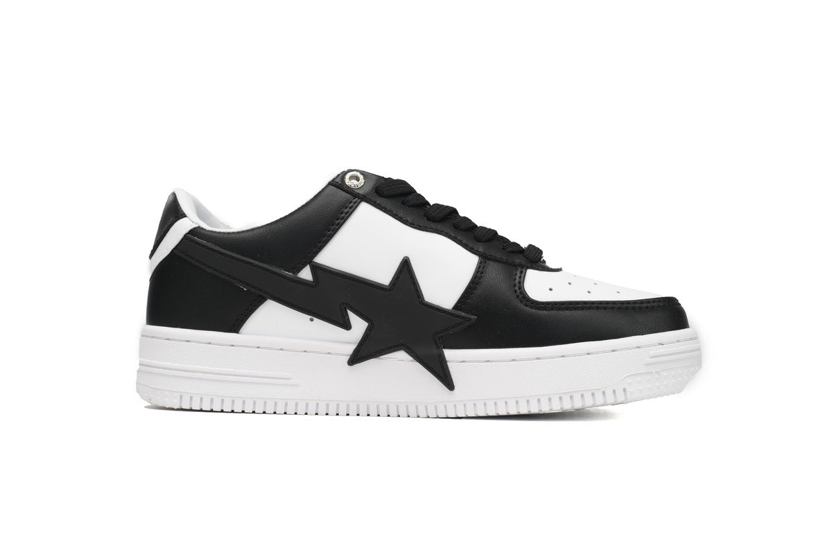 A BATHING APE BAPE STA Black & White Oversized-Star Sneakers | Women's & Men's Skate-Inspired Shoes
