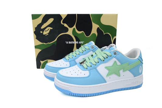 A BATHING APE BAPE STA Sky Blue, White & Mint Sneakers | Women's & Men's Skate-Inspired Shoes