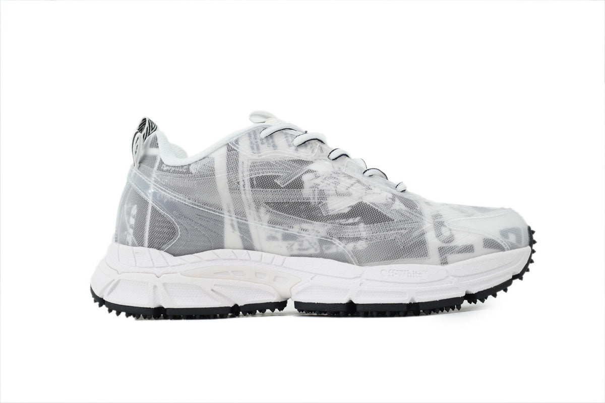 Off-White Be Right Back Women's Men's White & Gray Graphic Chunky Sneakers