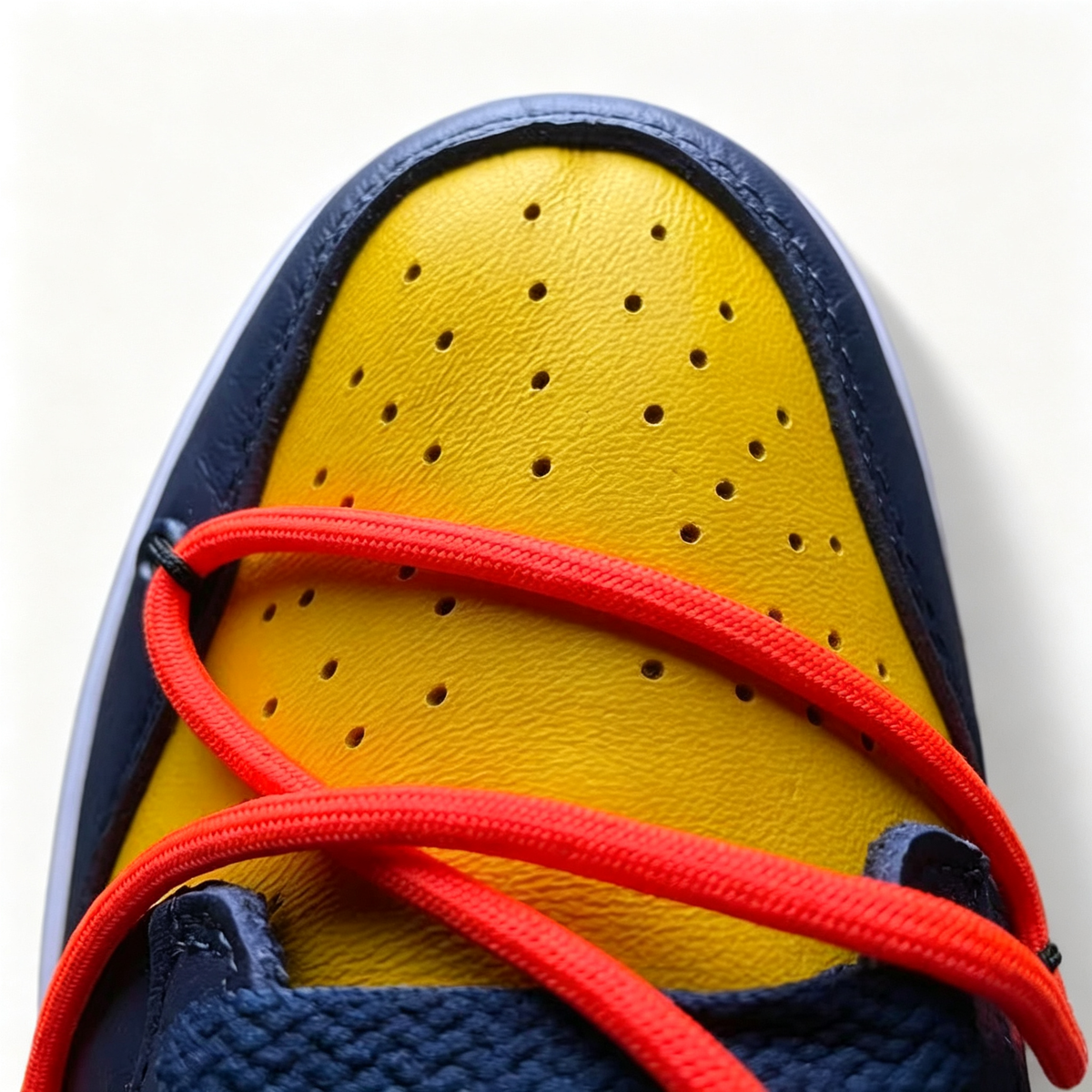 Nike Dunk Low Sneakers ¨C Yellow / Navy Blue / Orange | Zip-Tie Tag Detail