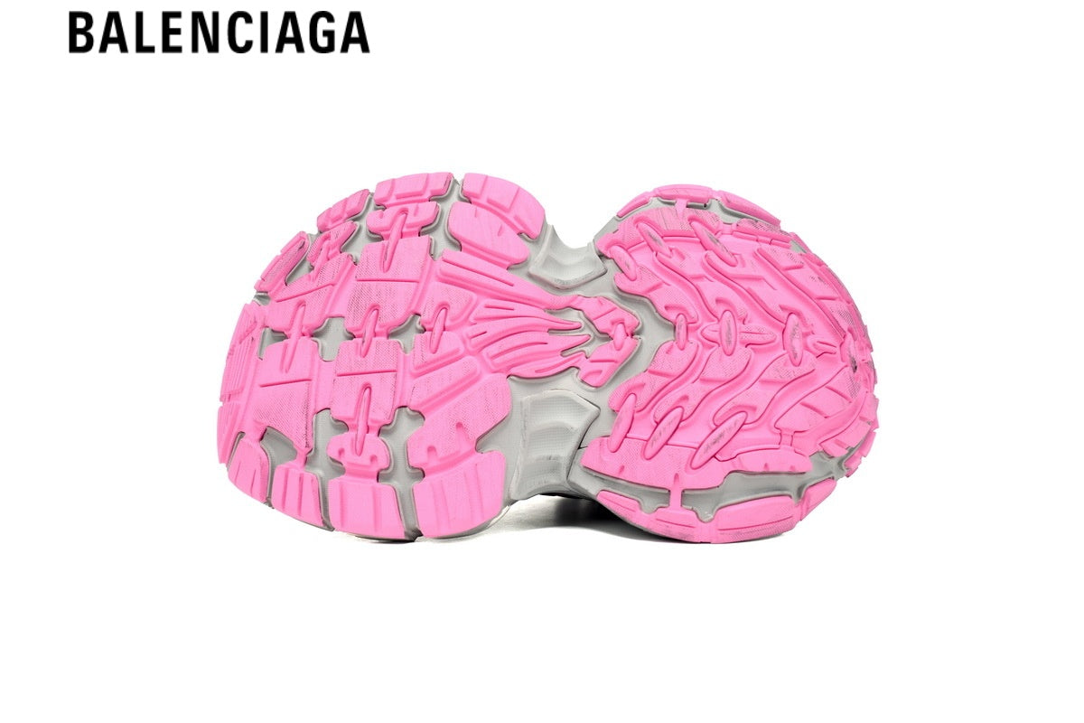 Balenciaga Cargo men's shoes  women sneakers¡ª Grey Mesh & Pink Distressed Overlays