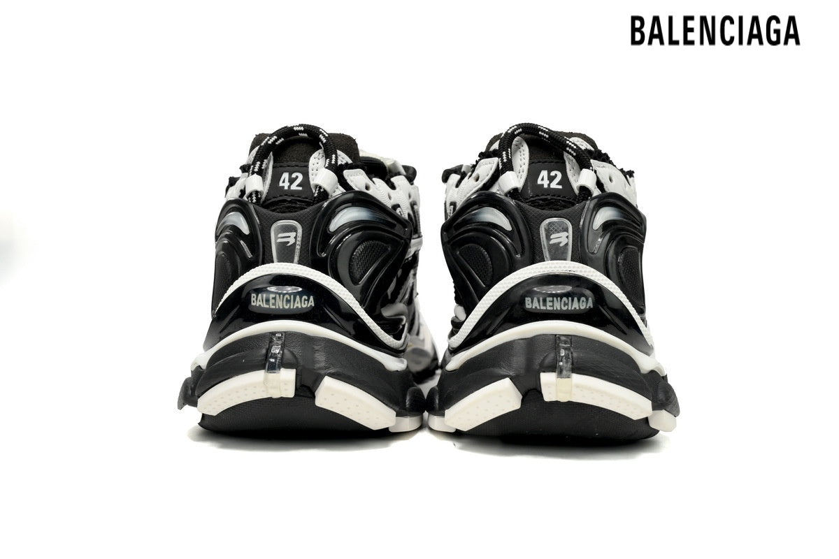 Balenciaga Runner Mid men's shoes  women sneakers Black White Vintage