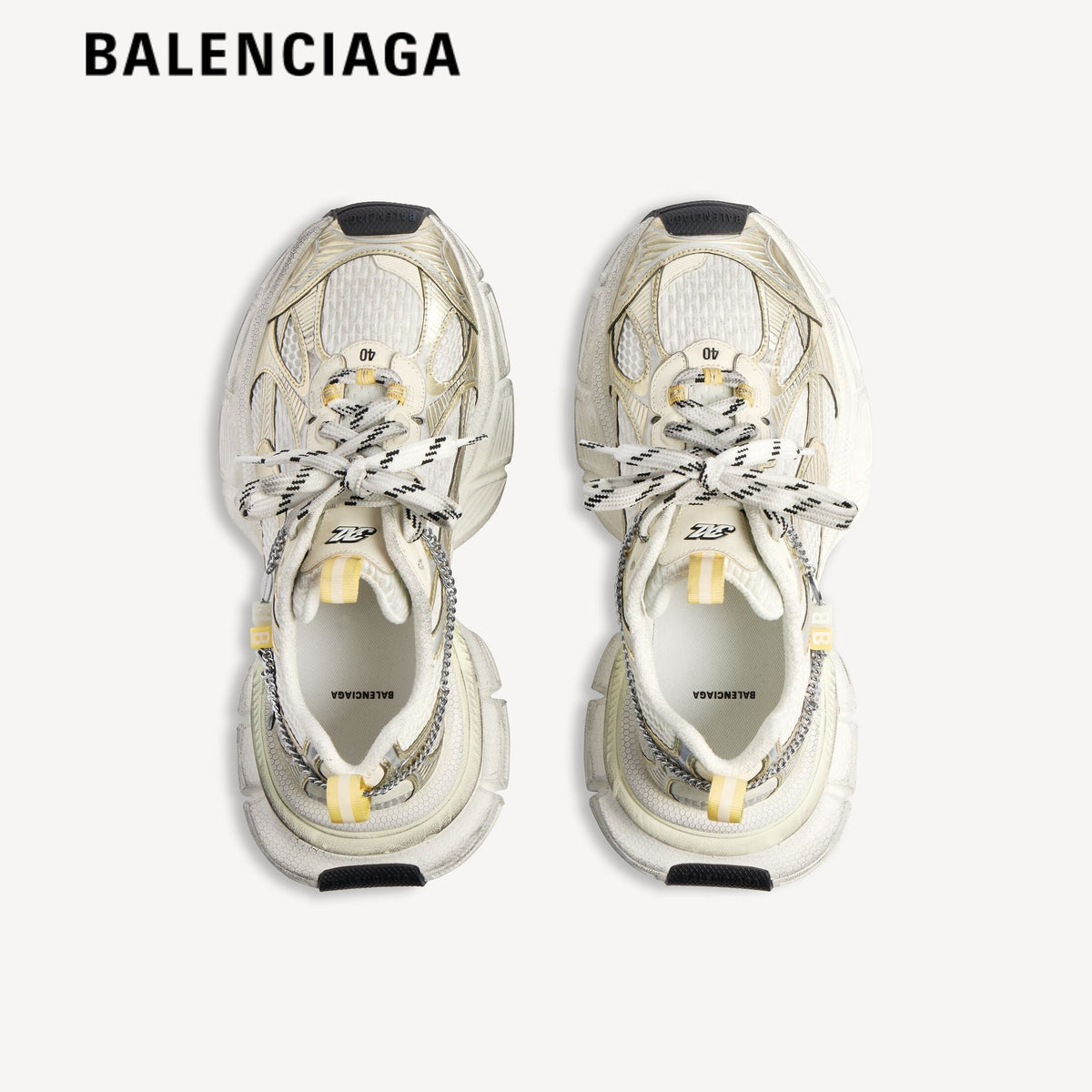 Balenciaga 3XL men's shoes  women sneakers White Gold With Charm
