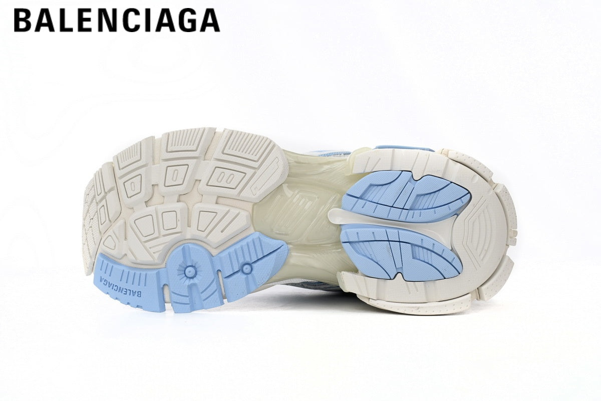 Balenciaga Runner men's shoes  women sneakers ¡ª Light Blue / White
