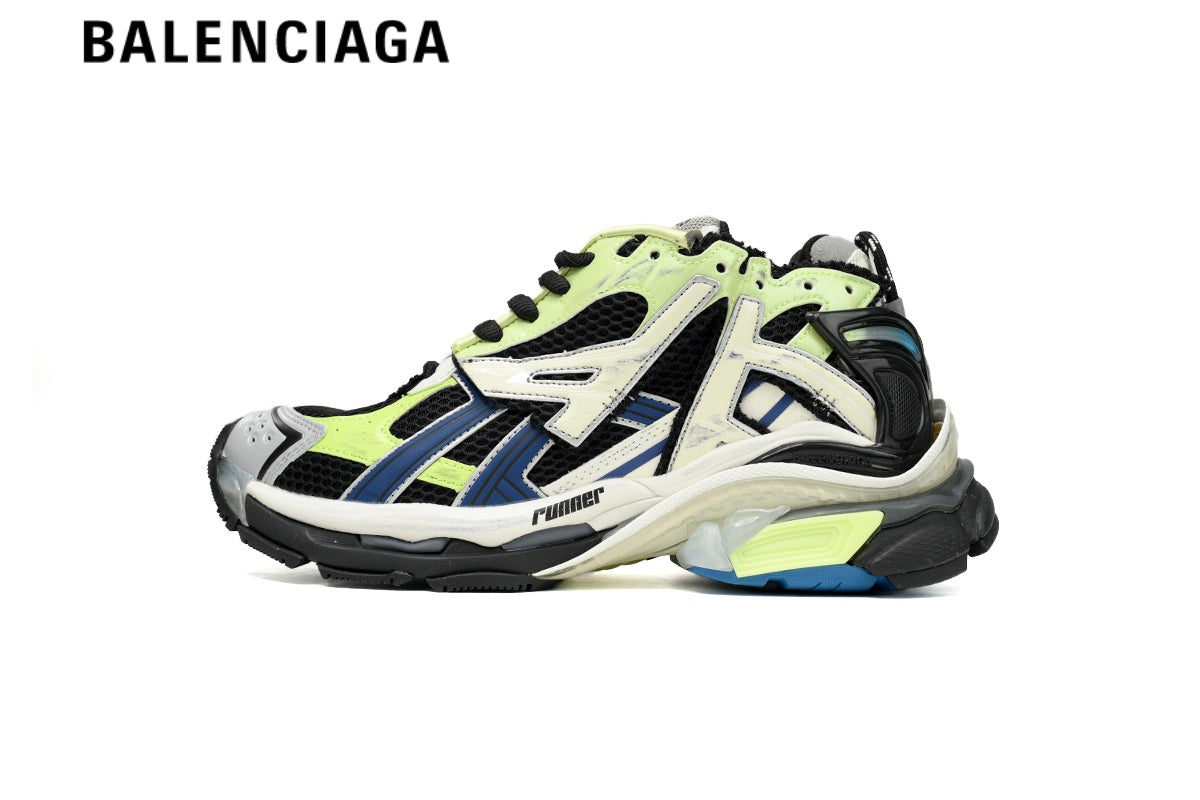 Balenciaga Runner Sneaker Black Fluorescent Green Blue