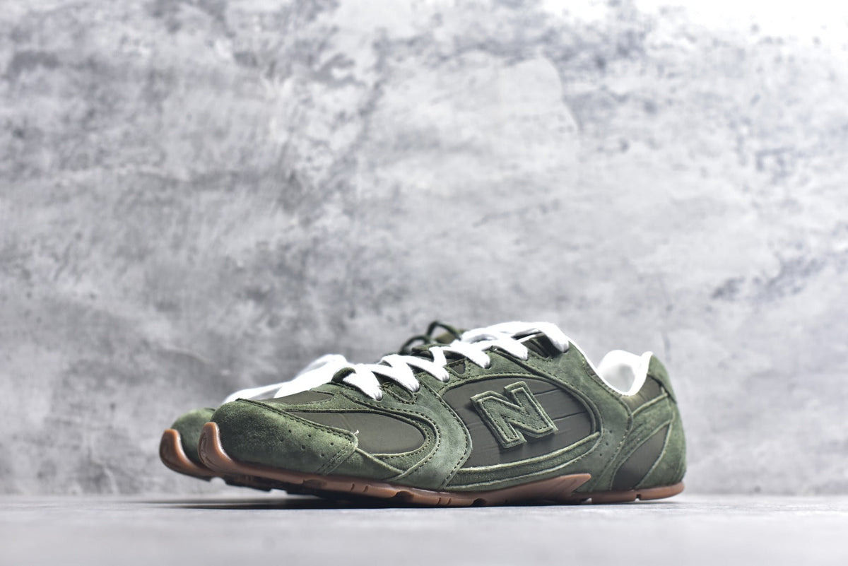 New Balance Women's & Men's Olive Green Low-Profile Retro Sneakers