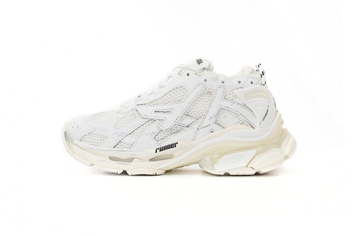 Balenciaga men's shoes Track  Runner Sneaker ¨C Distressed Low-Top   balenciaga runners  White