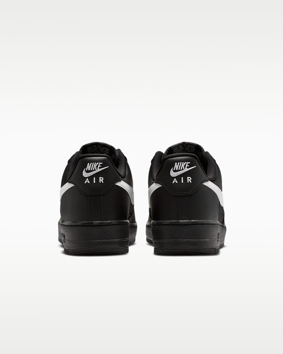 Nike Air Force 1 '07 LV8 Black Grid Texture White Swoosh Sneakers mens low top shoes