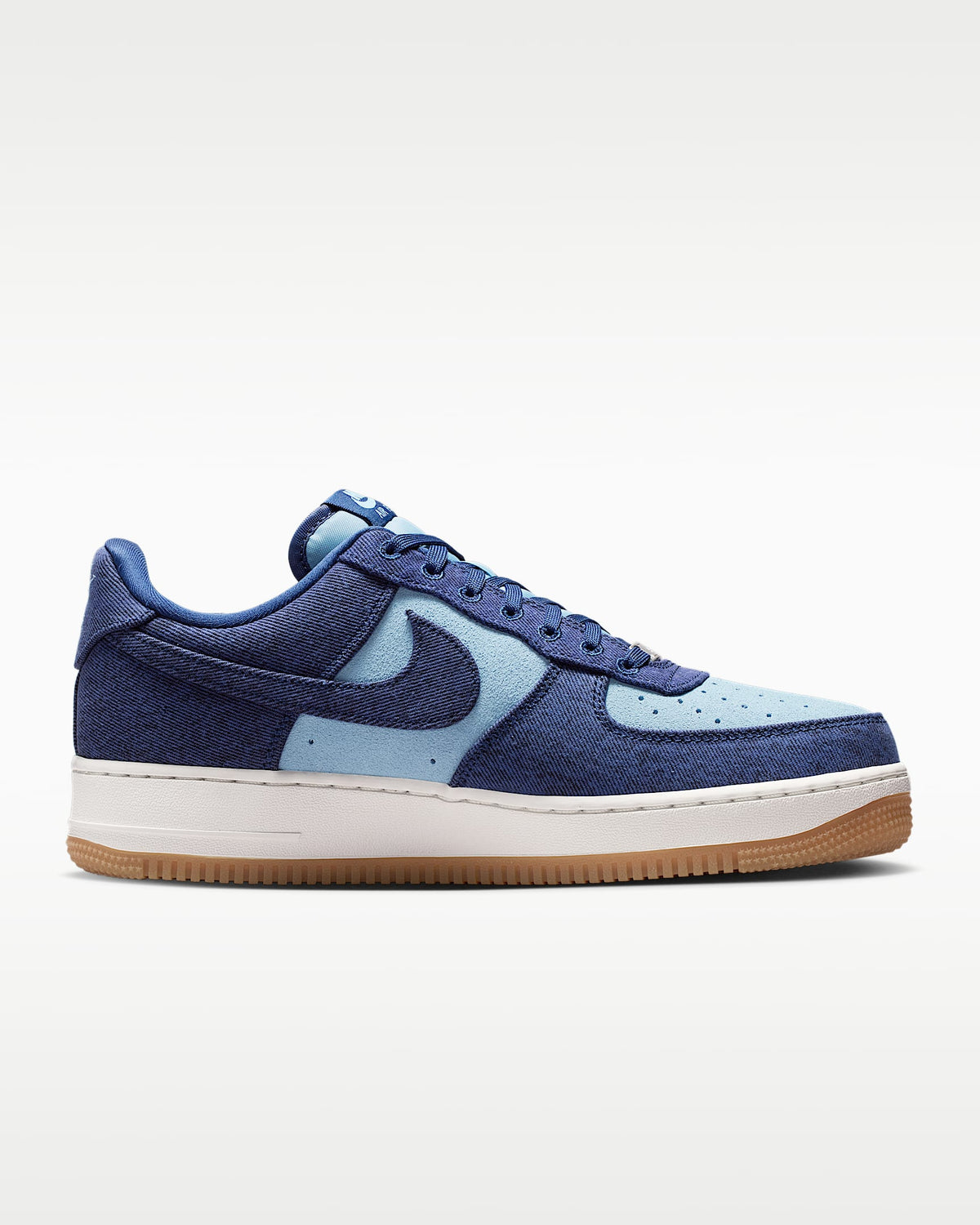 Nike Air Force 1 '07 Two-Tone Blue Denim Gum Sneakers mens low top shoes