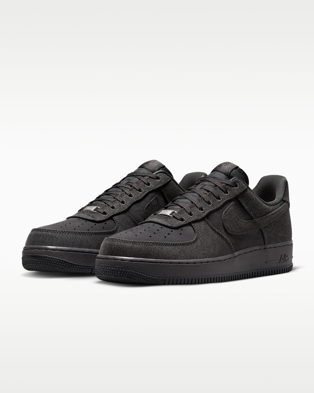 Nike Air Force 1 '07 Black Denim Sneakers mens low top shoes