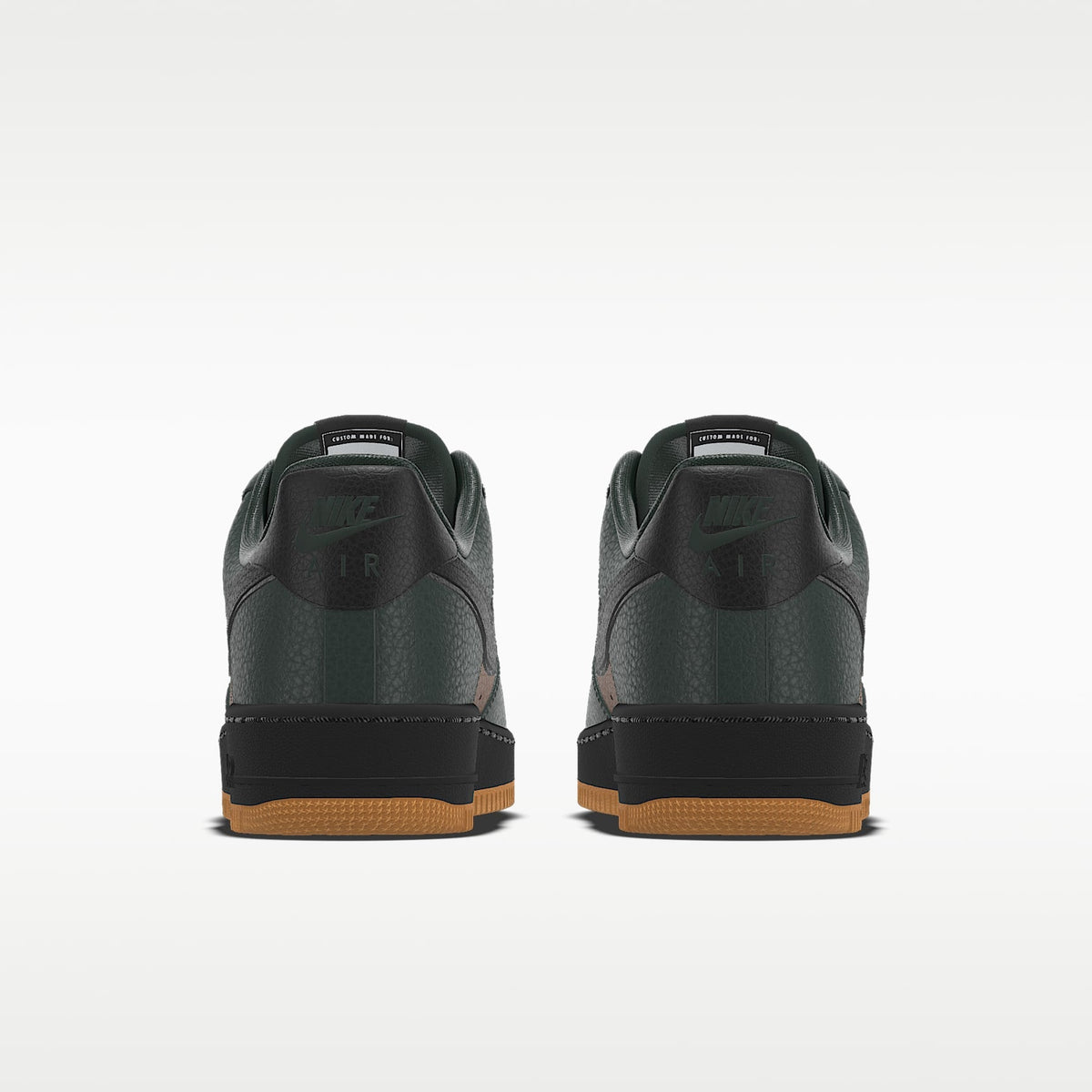 Nike Air Force 1 '07 Dark Green Brown Gum Sole Color-Block Sneakers mens low top shoes