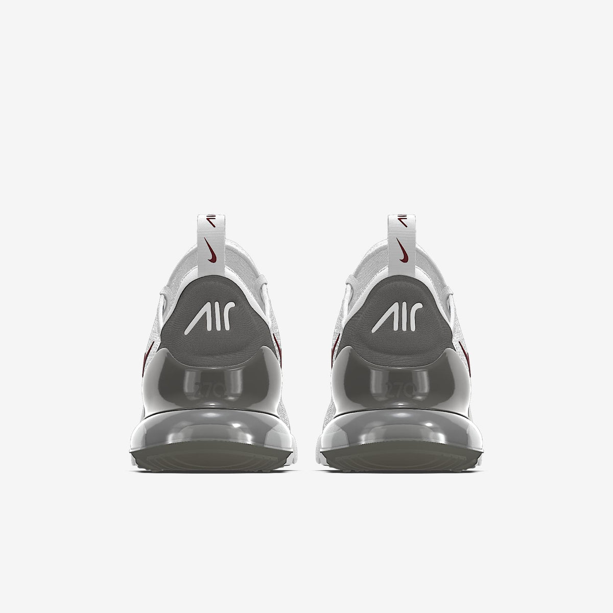 Nike Air Max 270 By You ¨C White/Burgundy/Dark Grey Custom Sneaker