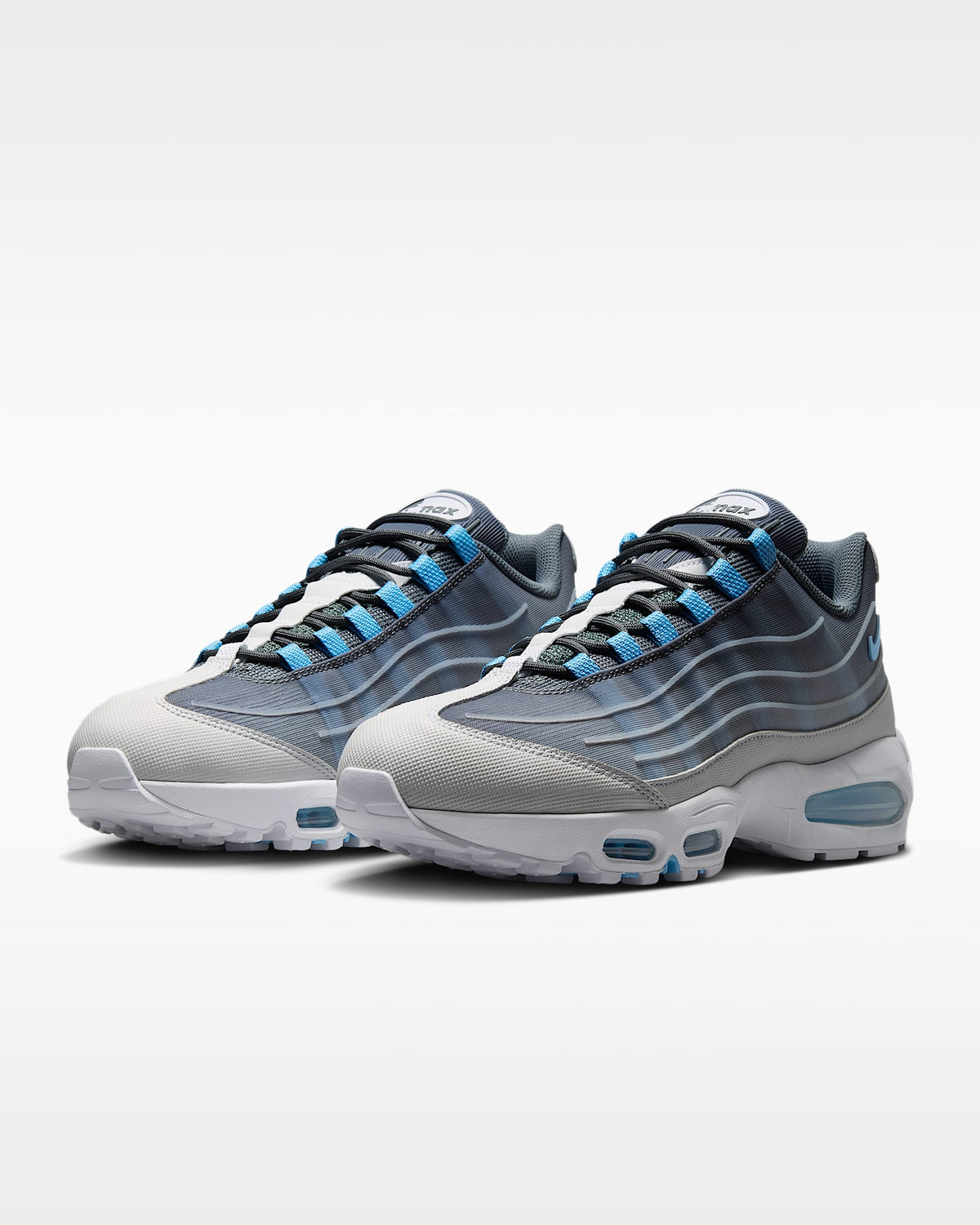 Nike Air Max 95 ¨C Grey / Cerulean Mesh Athletic Sneakers