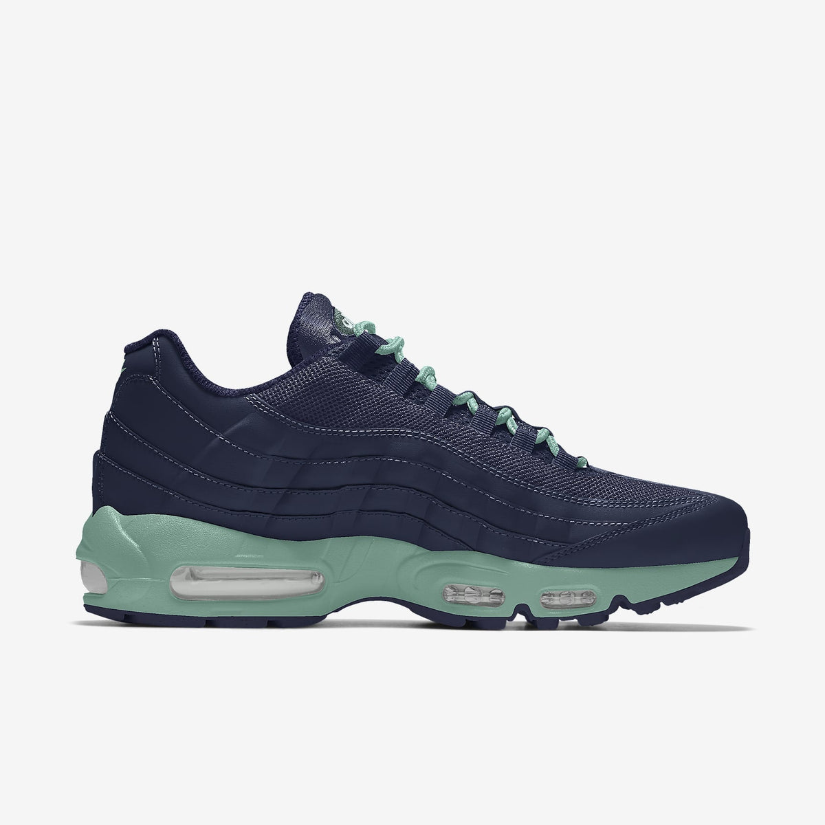 Nike Air Max 95 ¨C Navy / Teal / Green Mesh Athletic Sneakers
