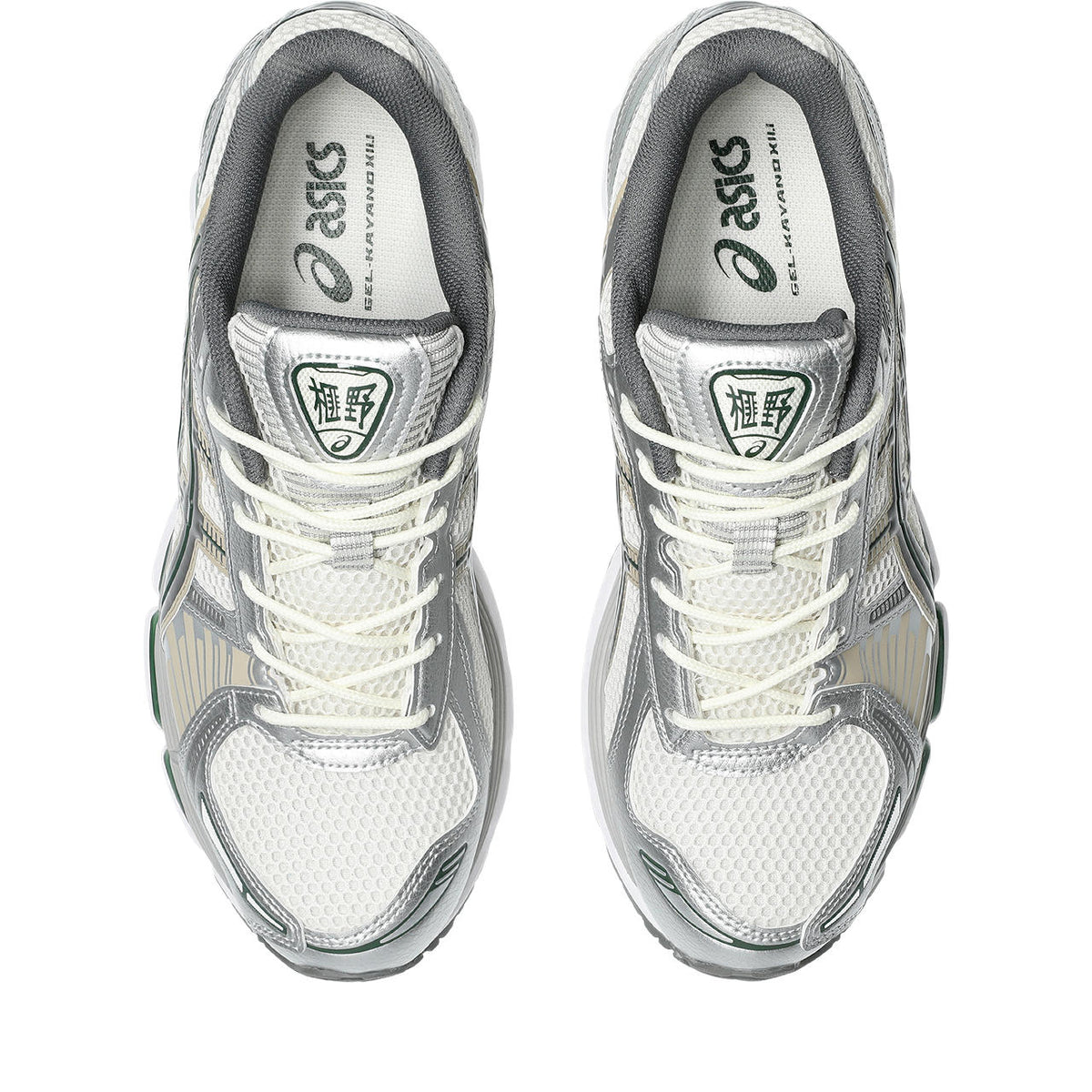 Asics  shoes  neutral running shoes mens  sneakers Gel-Nimbus White / Metallic Silver / Dark Green / Beige