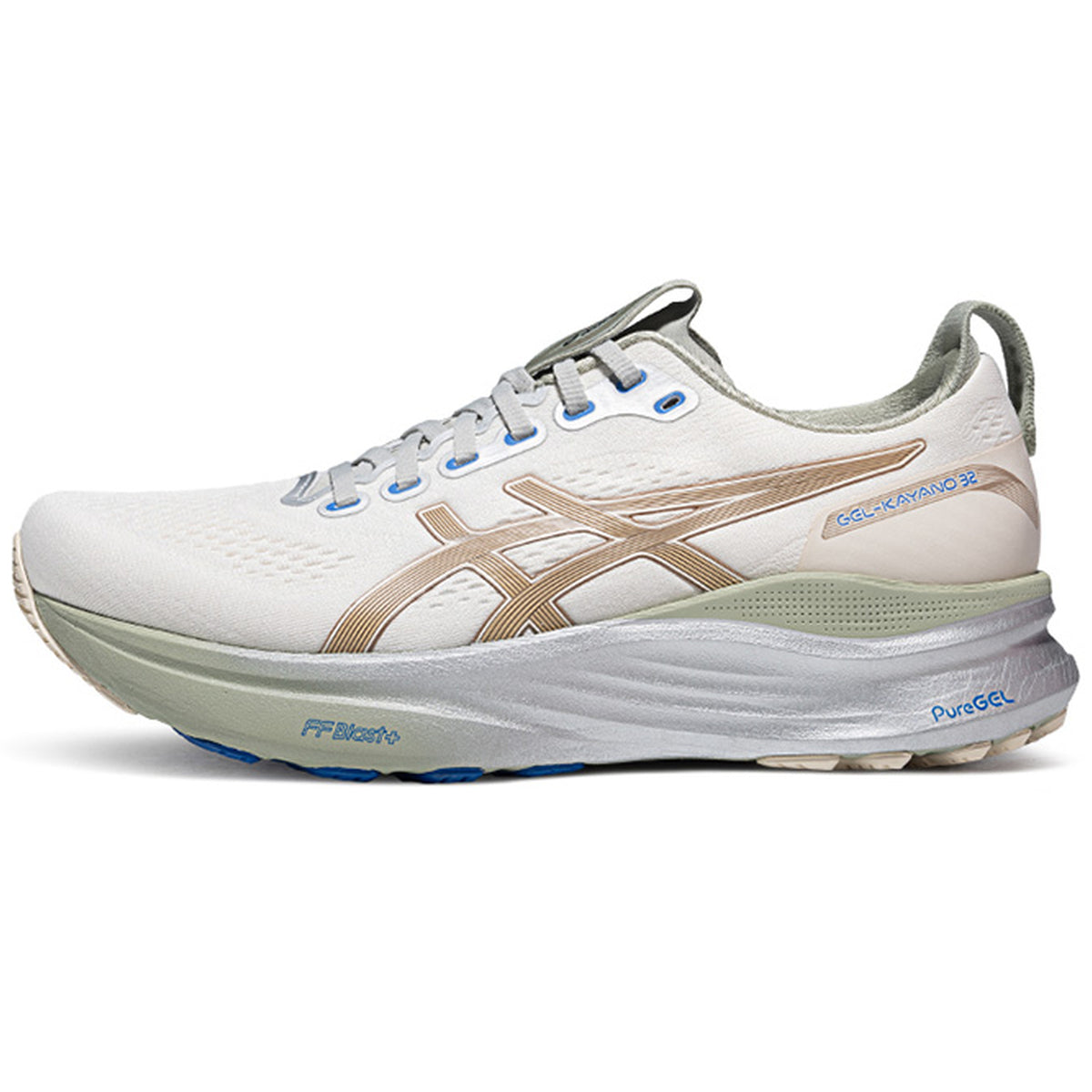 Asics  shoes  neutral running shoes mens  sneakers Gel-Kayano 32 White / Champagne Gold / Silver