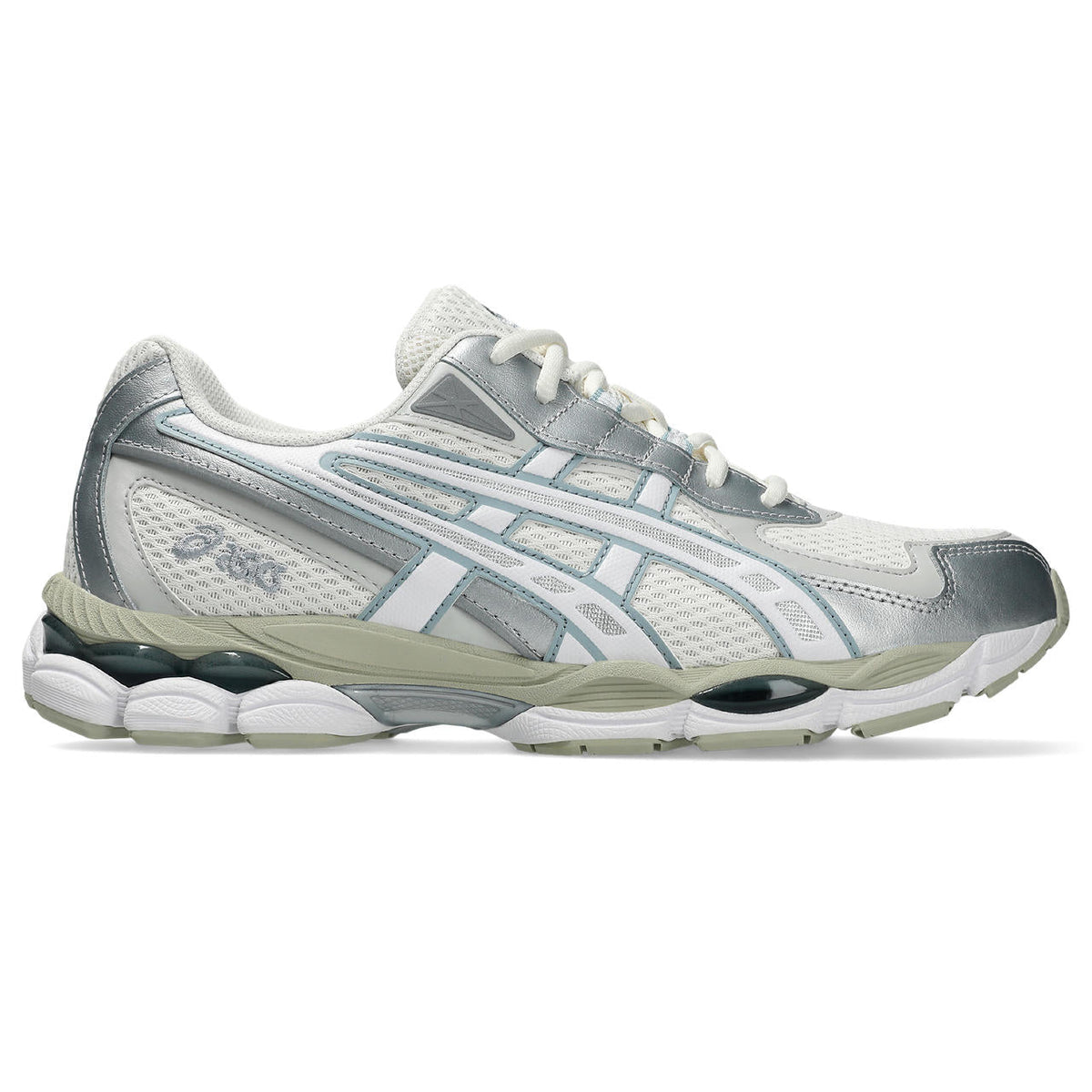 Asics womens shoes  neutral running shoes mens  sneakers Gel-Kayano 14 ¨C White/Silver/Light Blue/Olive Sneaker