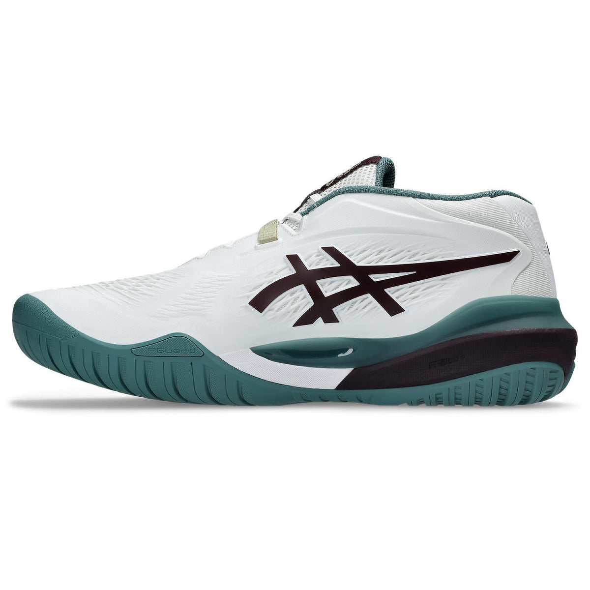 Asics womens shoes  neutral running shoes mens  sneakers Gel-Resolution ¨C White/Burgundy/Teal Green Tennis Sneaker