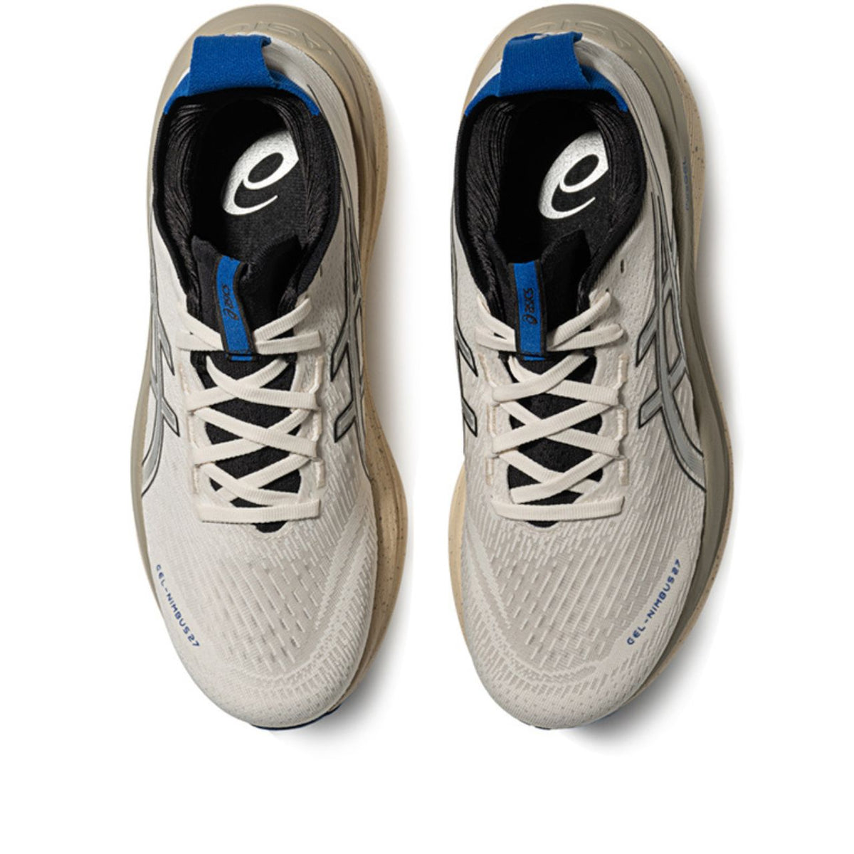 Asics womens shoes  neutral running shoes mens  sneakers  Gel-Nimbus 27 Cream / Silver / Blue