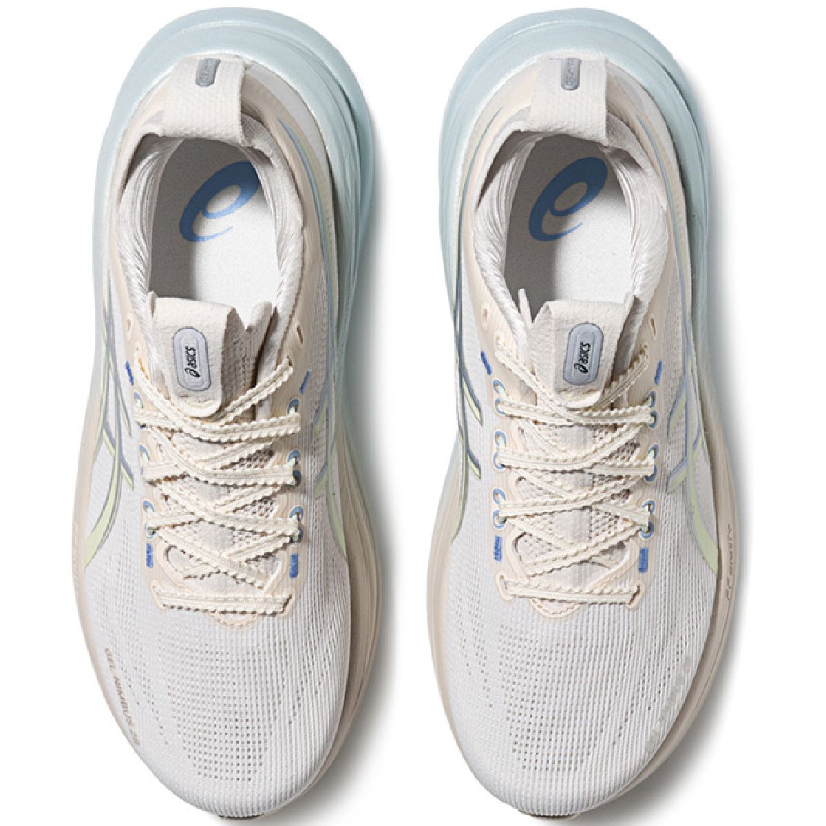 Asics womens shoes  neutral running shoes mens  sneakers Gel-Nimbus 28 Cream / Light Blue