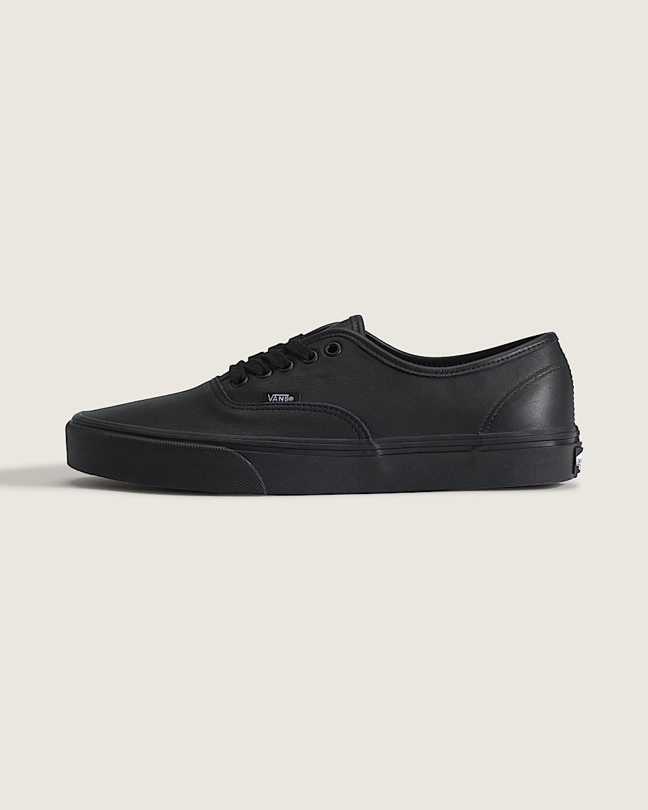 Vans Authentic Black Full Leather slip on shoes mens vans womens vans shoes slip on