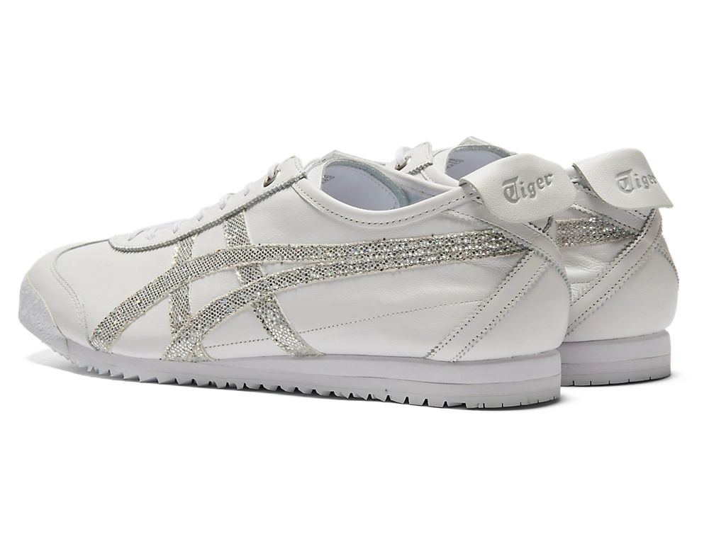 Onitsuka Tiger Mexico 66 Unisex Sneakers ¨C White Leather Silver Glitter  running shoes women asics mens shoes