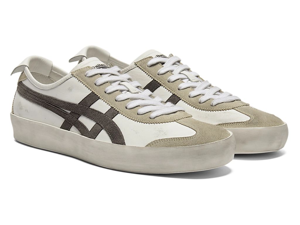 Onitsuka Tiger Mexico 66 Unisex Sneakers ¨C Vintage White Taupe Brown Stripe  running shoes women asics mens shoes
