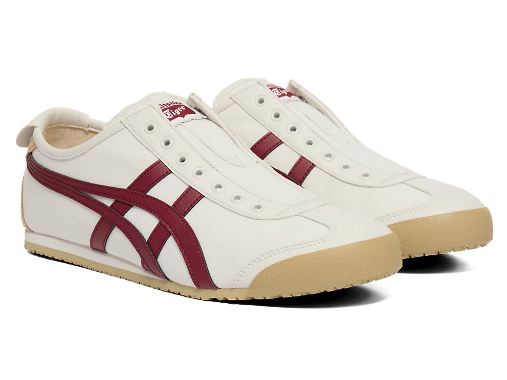 Onitsuka Tiger Mexico 66 Slip-On Unisex Sneakers ¨C Cream Burgundy Stripe  running shoes women asics mens shoes