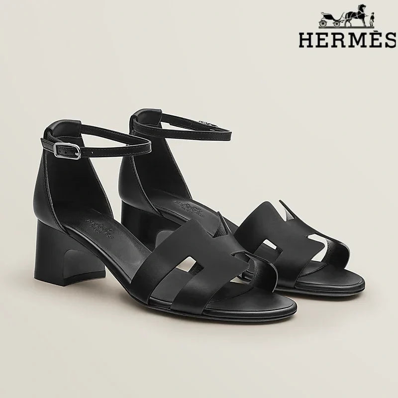 Herm¨¨s Oasis Black Heeled Sandal