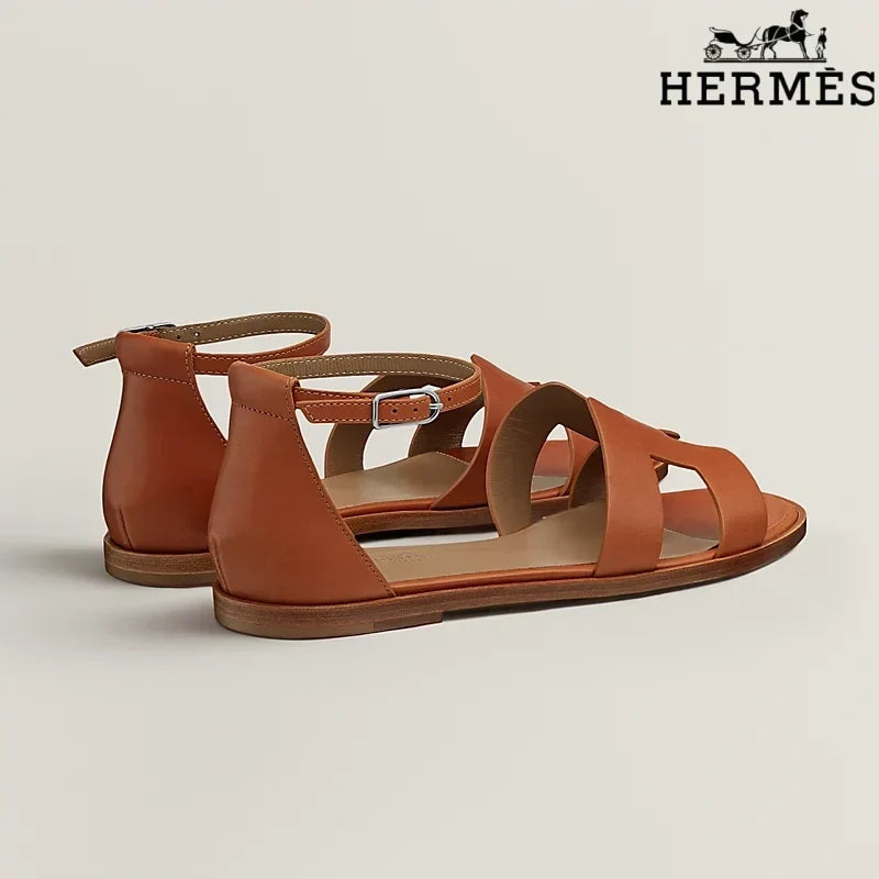 Herm¨¨s Oran Leopard Print Flat Sandal