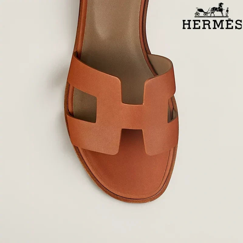 Herm¨¨s Oran Leopard Print Flat Sandal