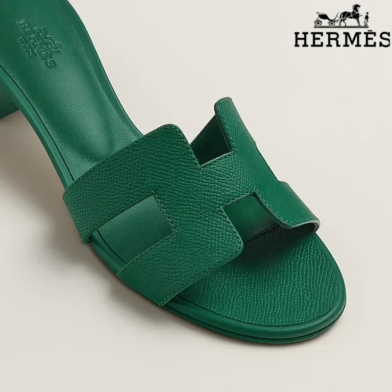 Herm¨¨s Oasis Green Block Heel Mules