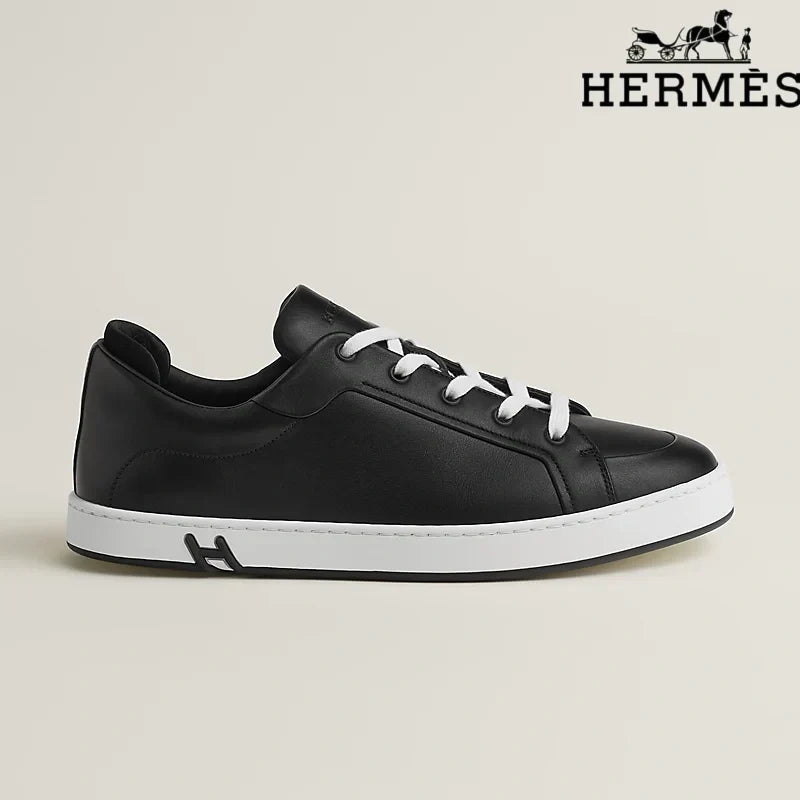 Herm¨¨s Black Leather Sneakers