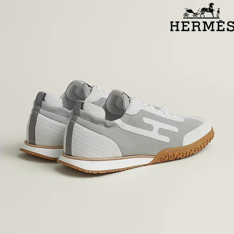 Herm¨¨s Grey and White Bouncing Sneakers