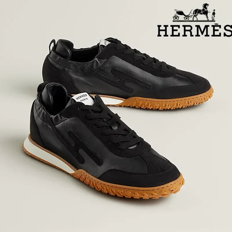 Herm¨¨s Jet Sneaker in Black Leather