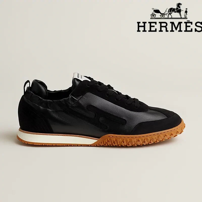Herm¨¨s Jet Sneaker in Black Leather