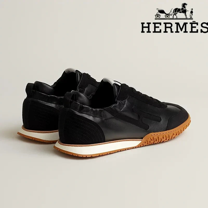Herm¨¨s Jet Sneaker in Black Leather