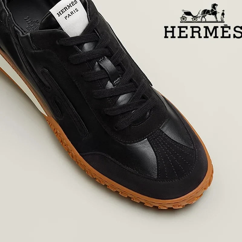 Herm¨¨s Jet Sneaker in Black Leather