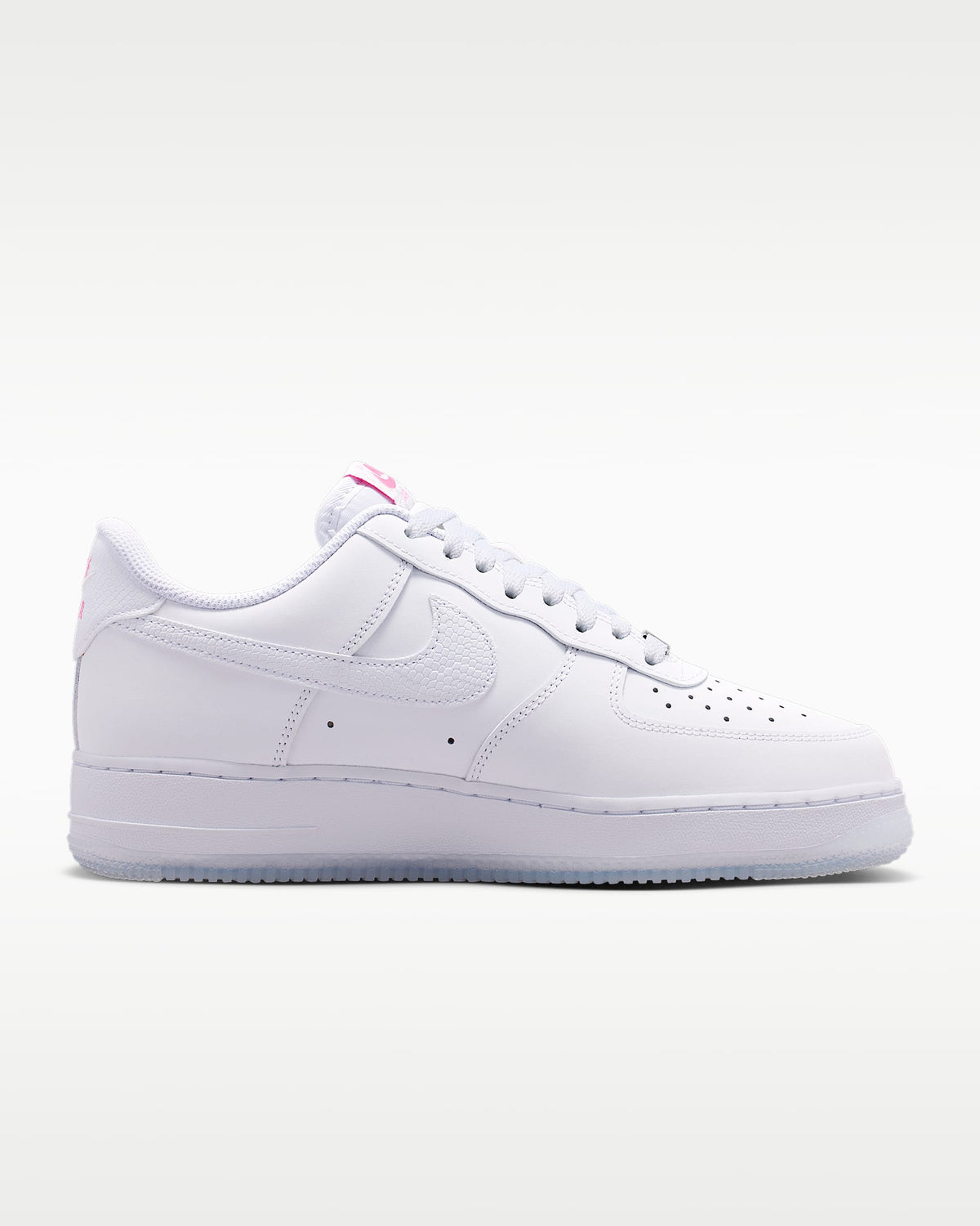 Nike Air Force 1 '07 White Mini Pink Swoosh Sneakers mens low top shoes