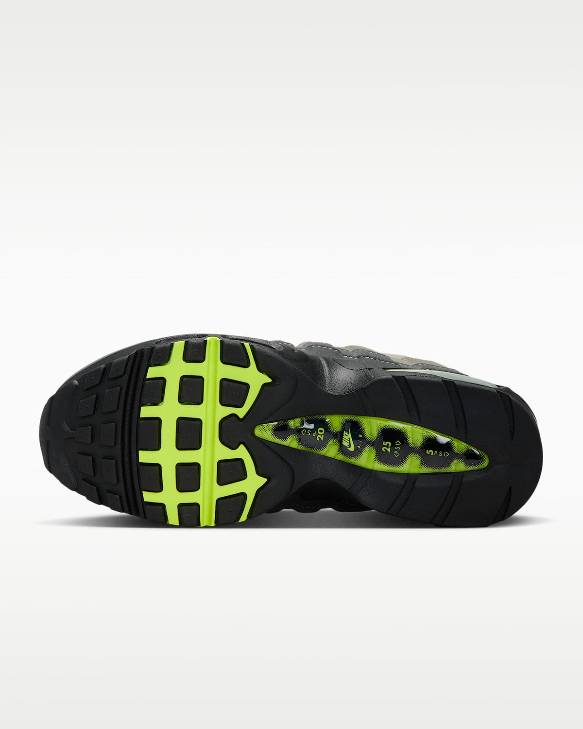 Nike Air Max 95 ¨C Grey / Volt Mesh Athletic Sneakers (Women¡¯s)