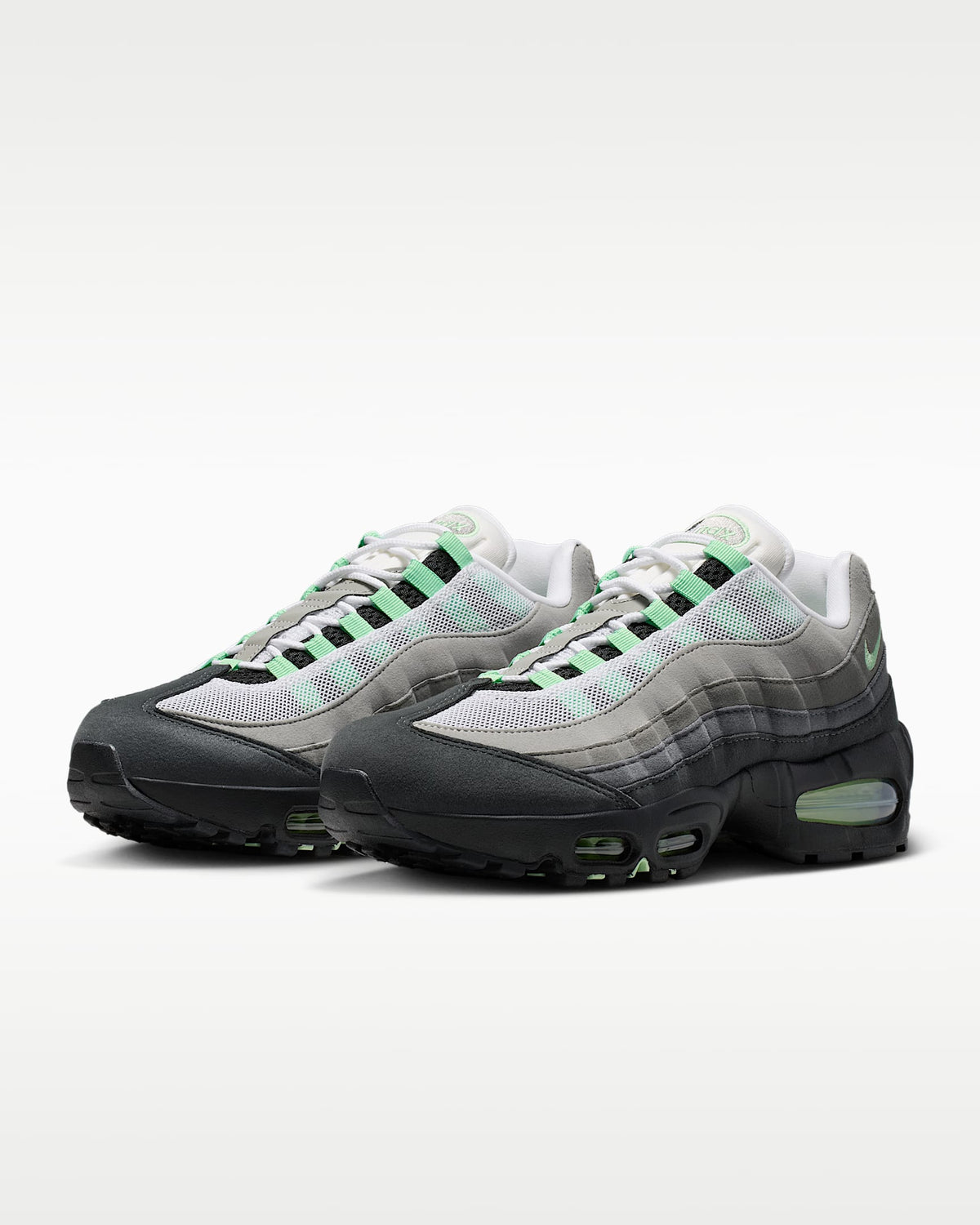 Nike Air Max 95 ¨C Grey / Mint Green Mesh Athletic Sneakers