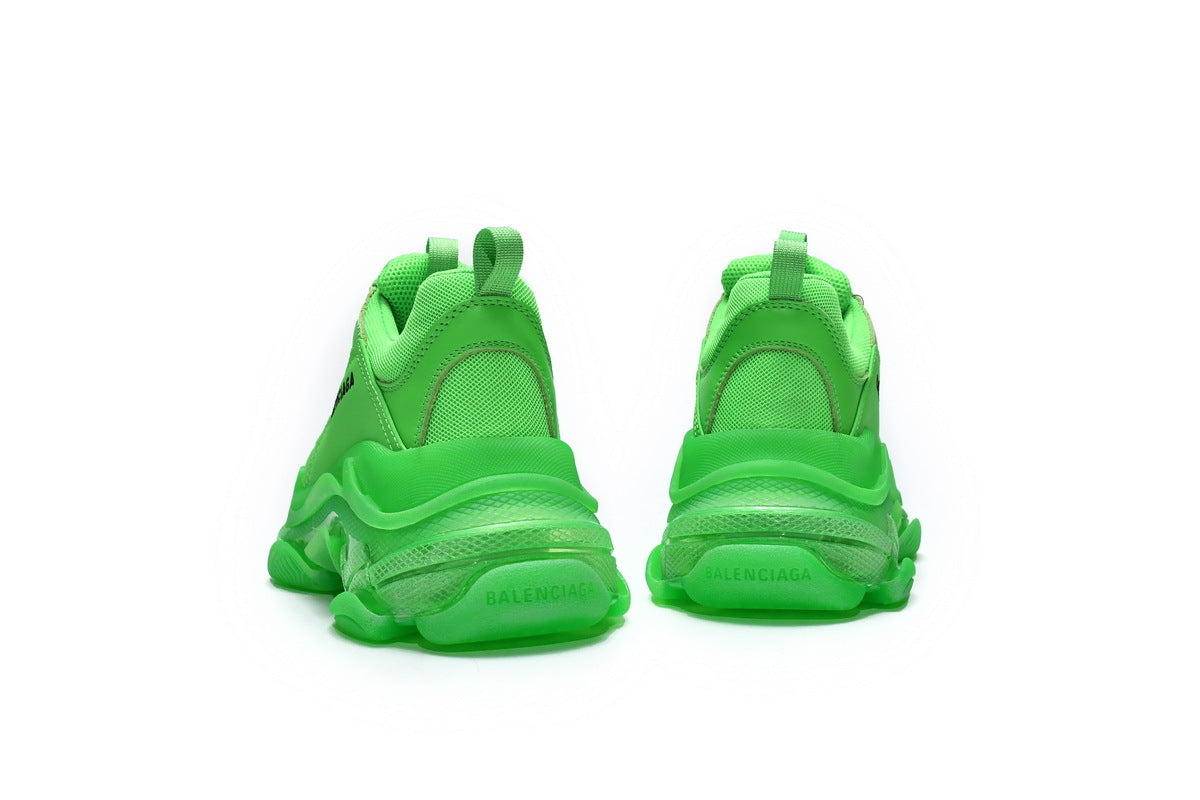 Balenciaga men's shoes Track  Triple S Clear Sole Sneakers green