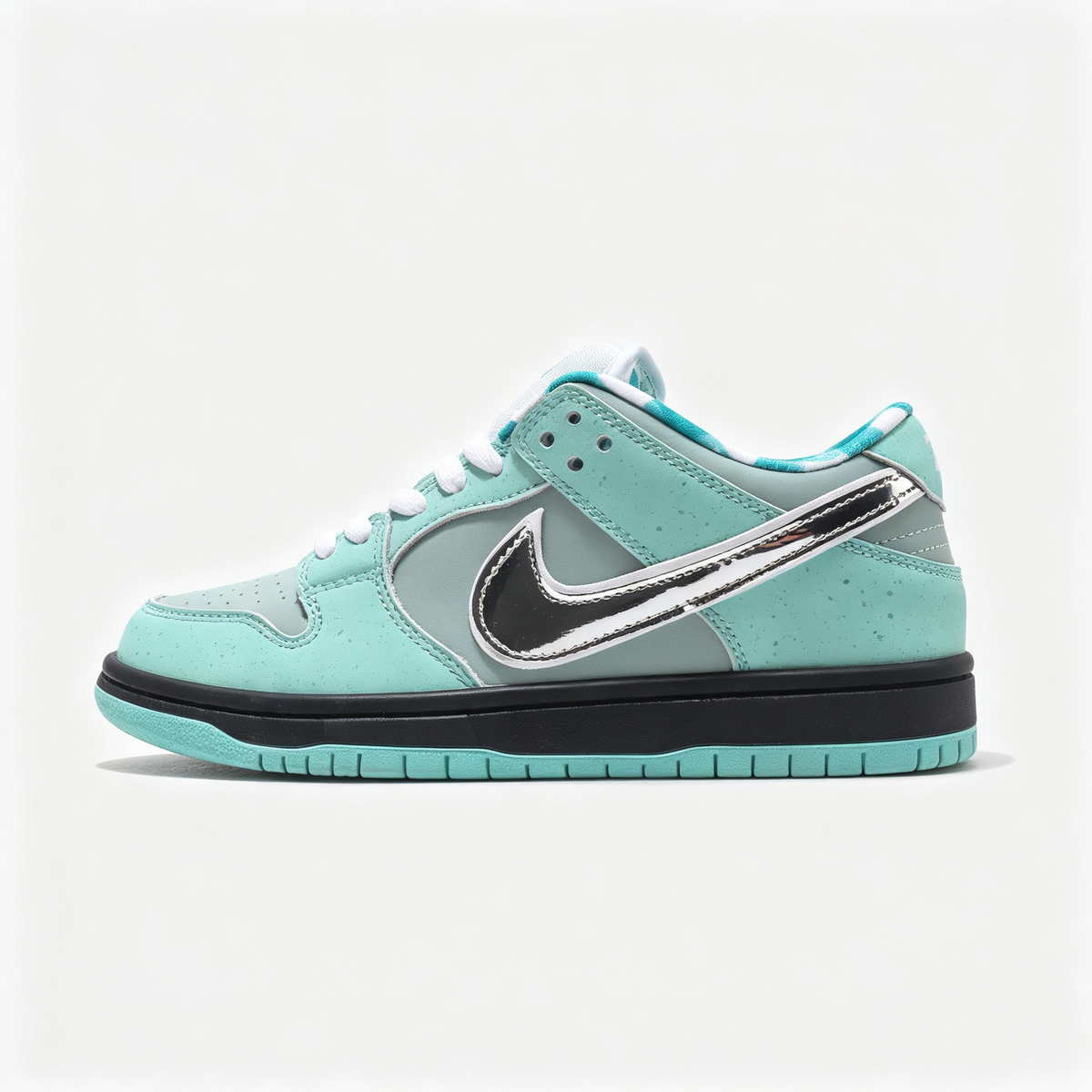 Nike Dunk Low Custom ¡ª Tiffany Mint / Silver / Double Swoosh / Black Midsole