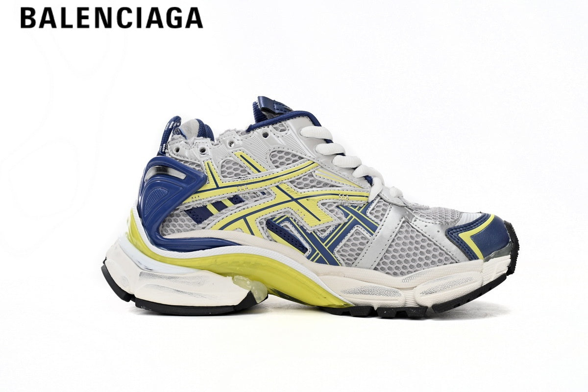 Balenciaga Runner men's shoes  women sneakers ¡ª White, Blue & Yellow